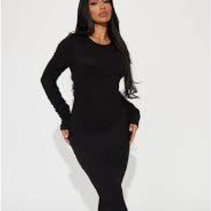 Fashion Nova Classic Black Long Sleeve Dress
